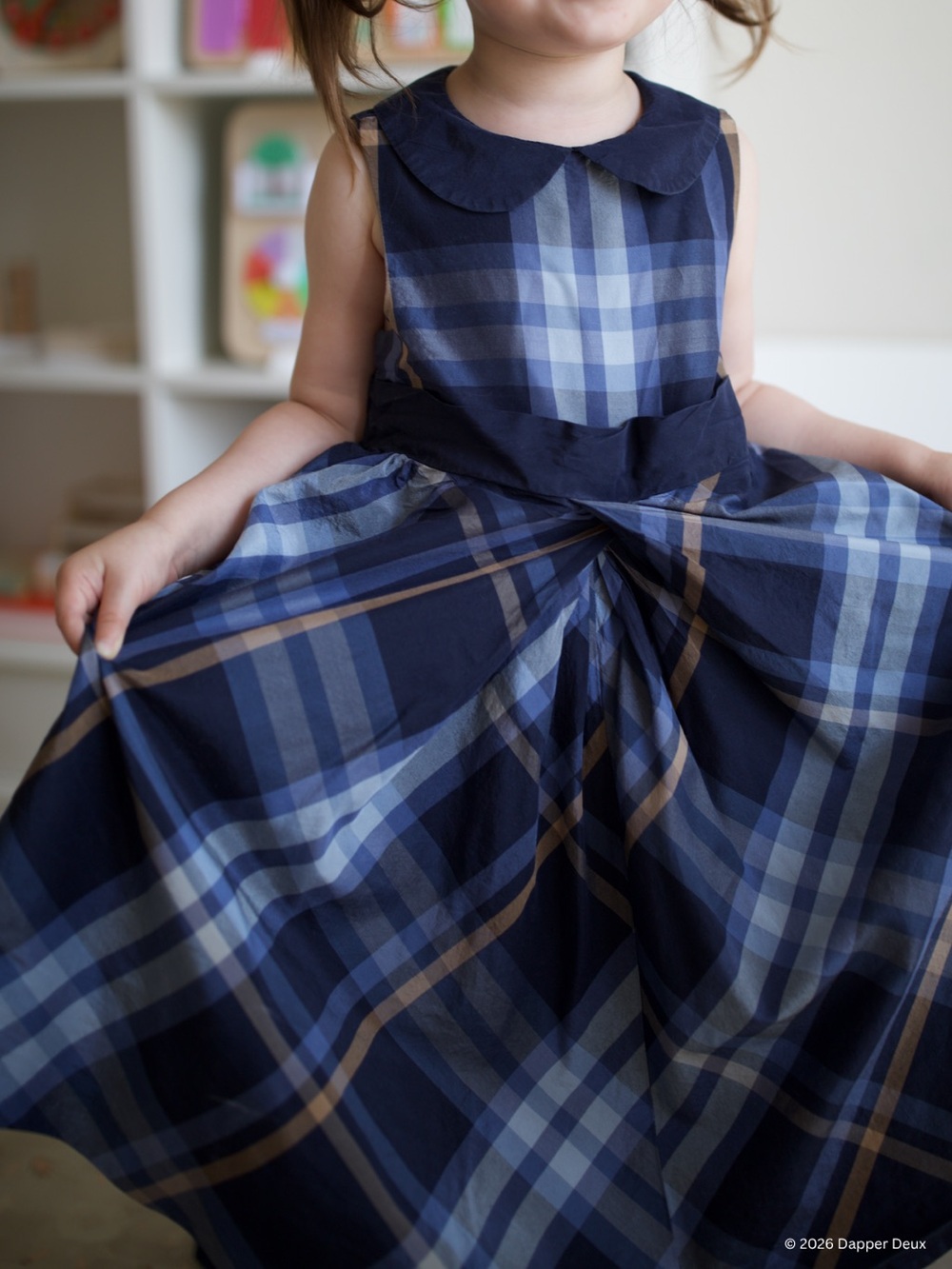 Janie and Jack | Midnight Blue Tartan/Plaid Holiday Dress